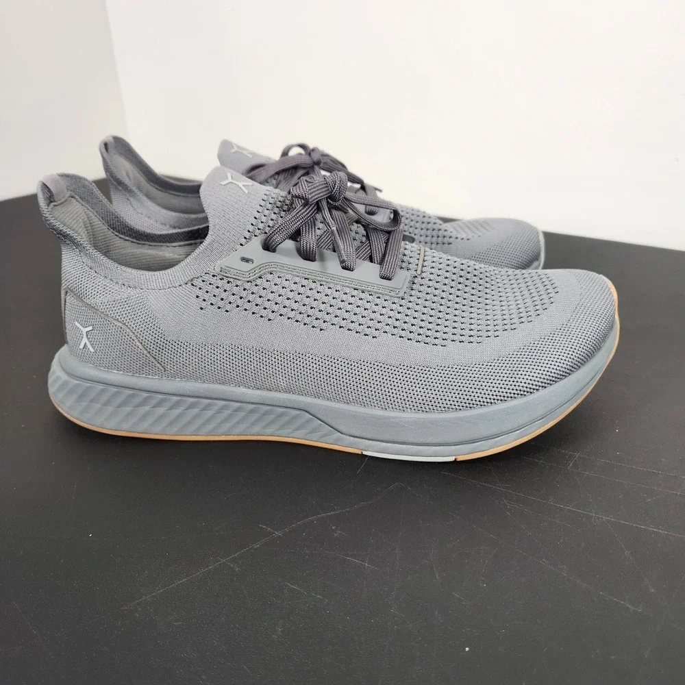 Flux Footwear Adapt Runner Men 11.5 Grey Knit Zero Drop Gym Training Shoe PO0043